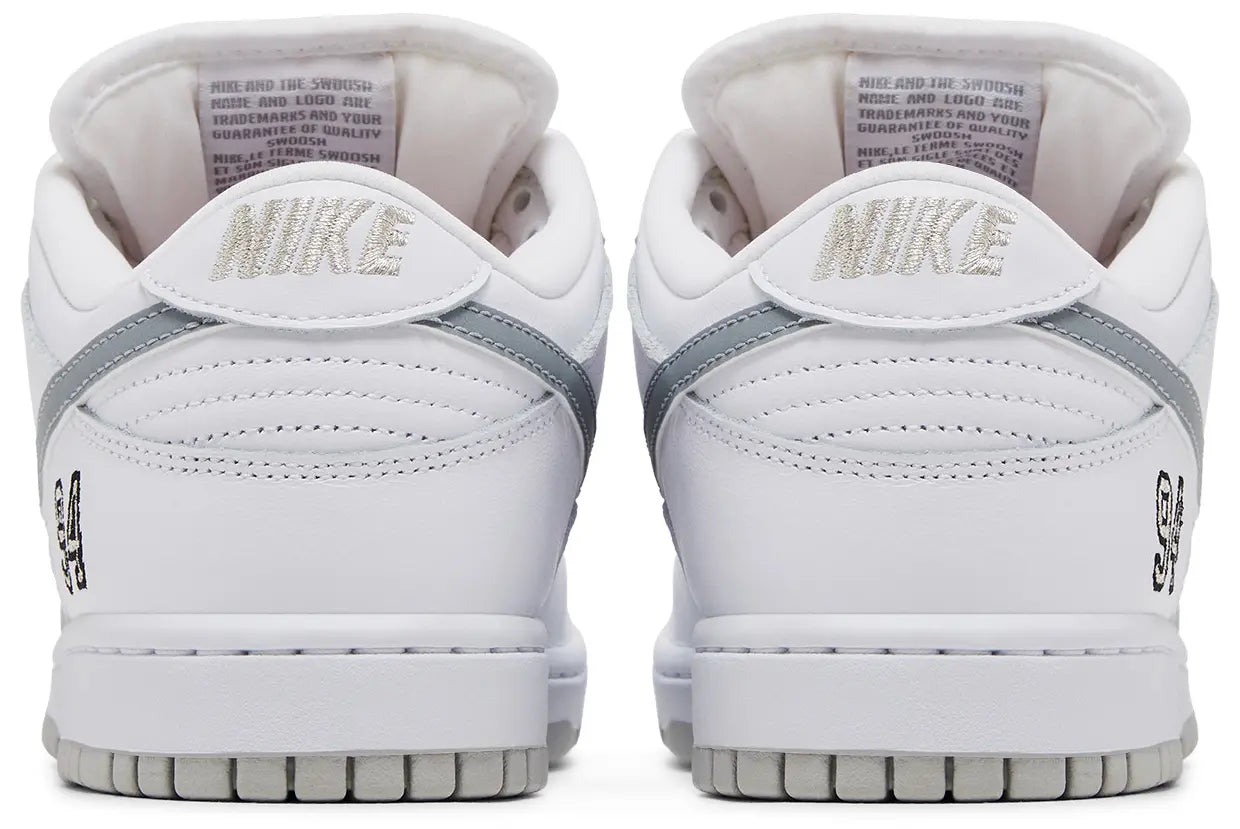 Supreme x Nike Dunk Low SB 'White Metallic Silver'