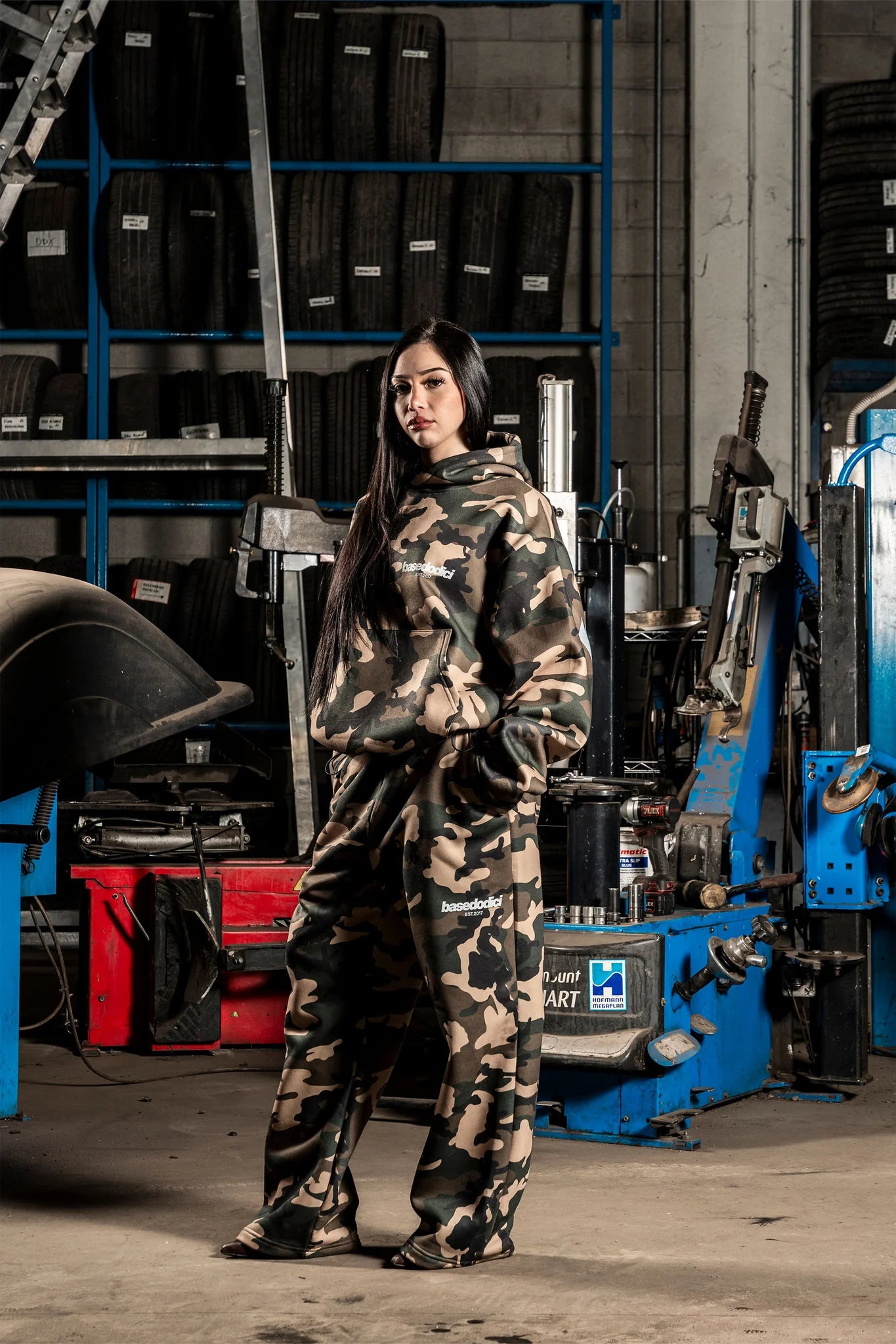Fleece Pants "DETROIT" Camo Green