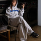 Hoodie "COMFY" Front Logo AshGrey/Blue
