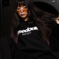 Hoodie "COMFY" Front Logo Black/White