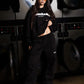 Hoodie "COMFY" Front Logo Black/White