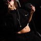 Hoodie "COMFY" Vertical Logo Black/White