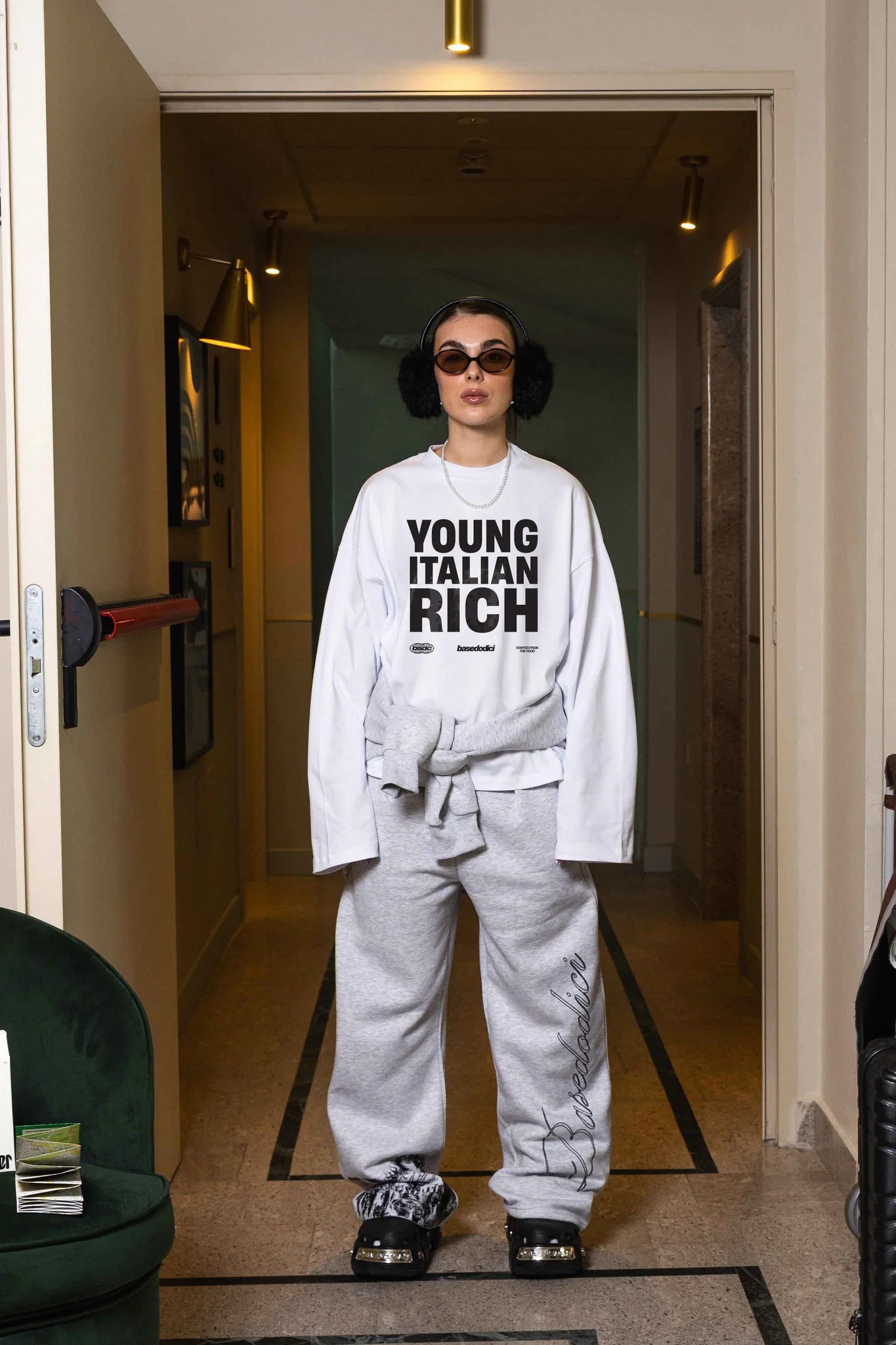 Longsleeve "WORLD TOUR" Italian Rich Black/White