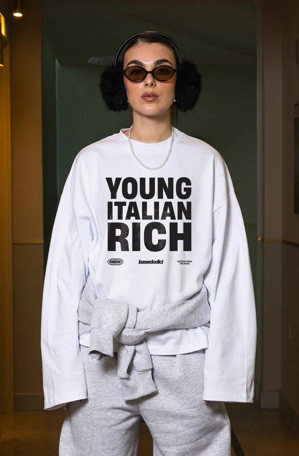 Longsleeve "WORLD TOUR" Italian Rich Black/White