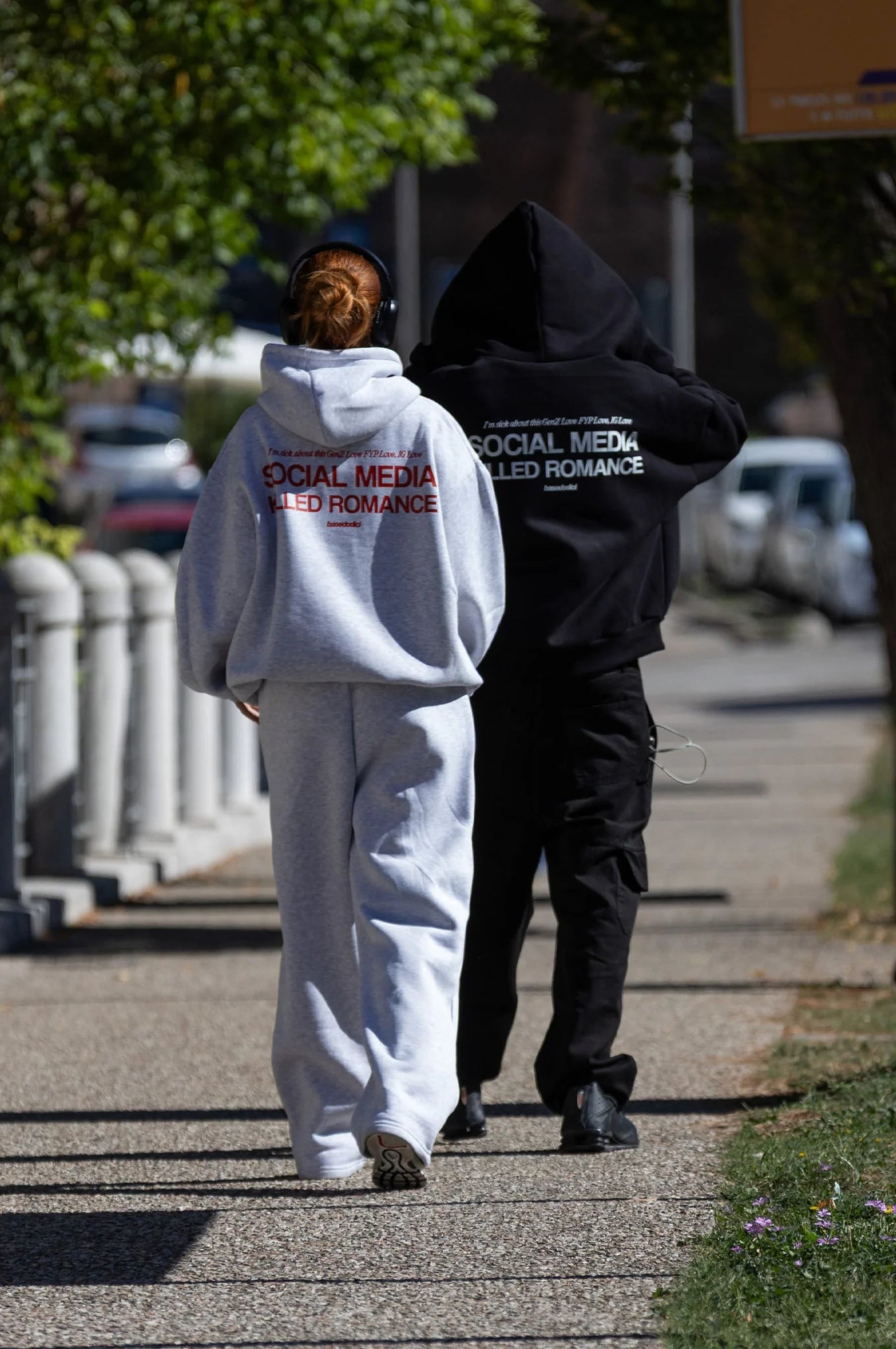 Hoodie "KILLED ROMANCE" Black/White