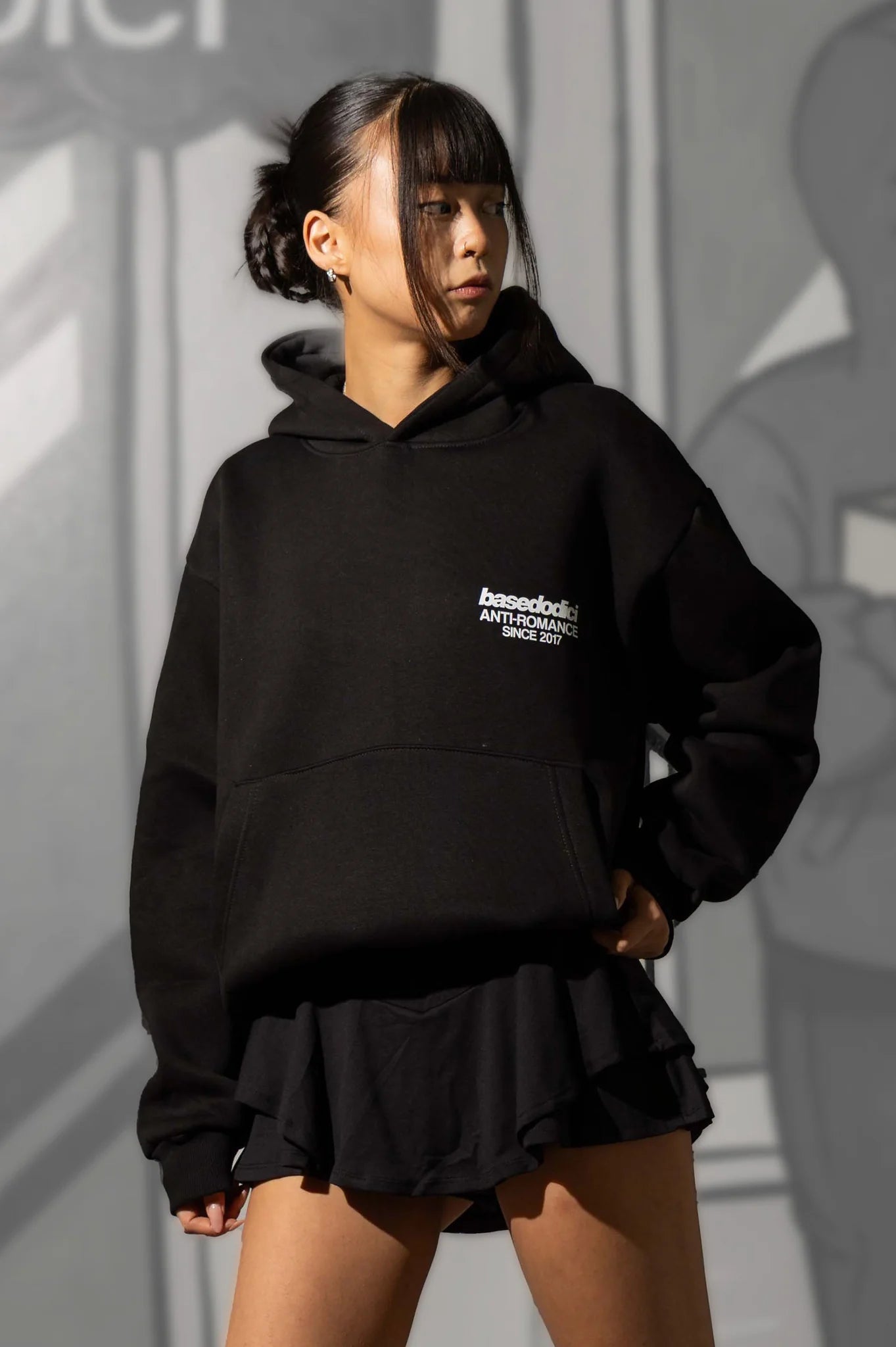 Hoodie "KILLED ROMANCE" Black/White